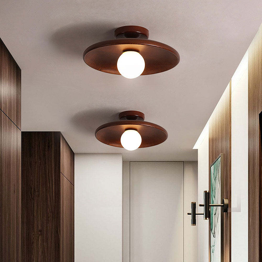 Nordic Simple Wood Minimalist Round Ceiling Light