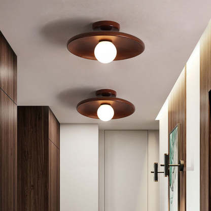 Nordic Simple Wood Minimalist Round Ceiling Light