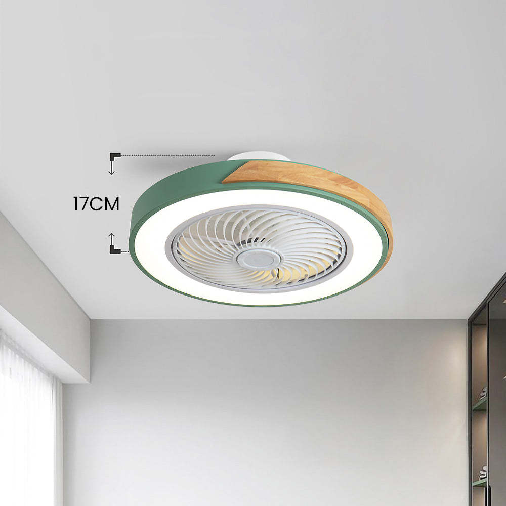 Modern Simple Round Iron Ceiling Fans With LED Lights