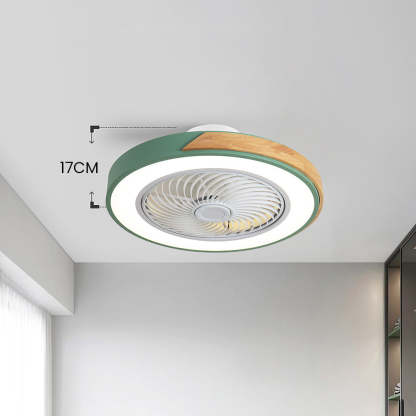 Modern Simple Round Iron Ceiling Fans With LED Lights