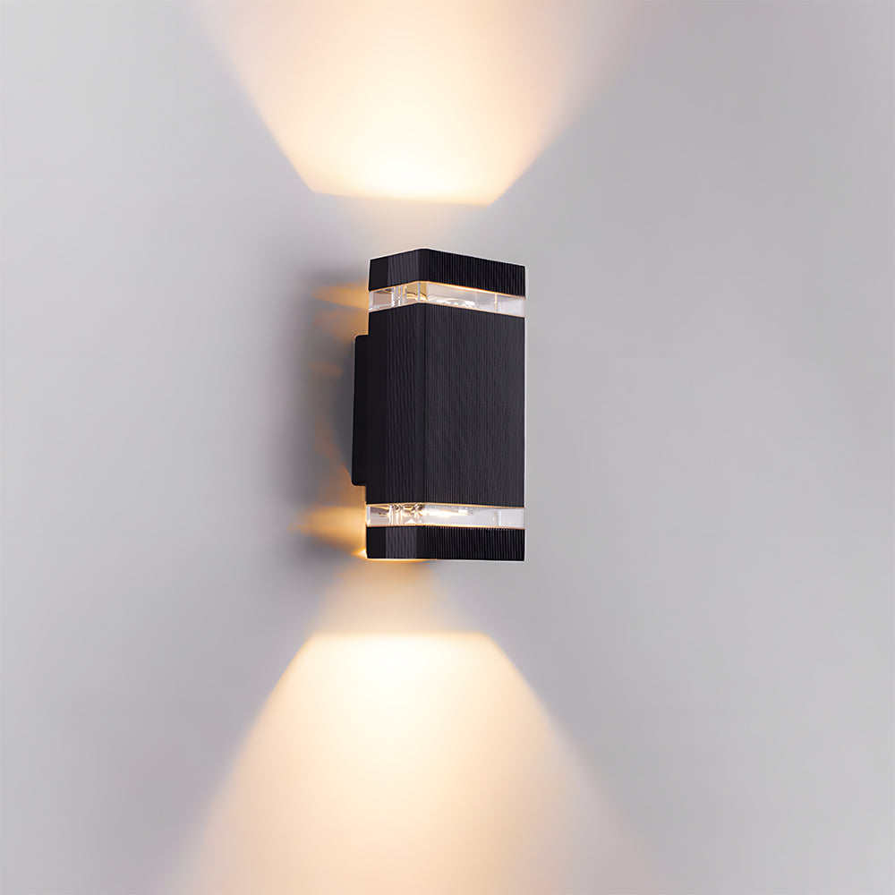 Nordic Elegant Textured Black Aluminum Rustproof Outdoor Wall Lights for Garden Patio