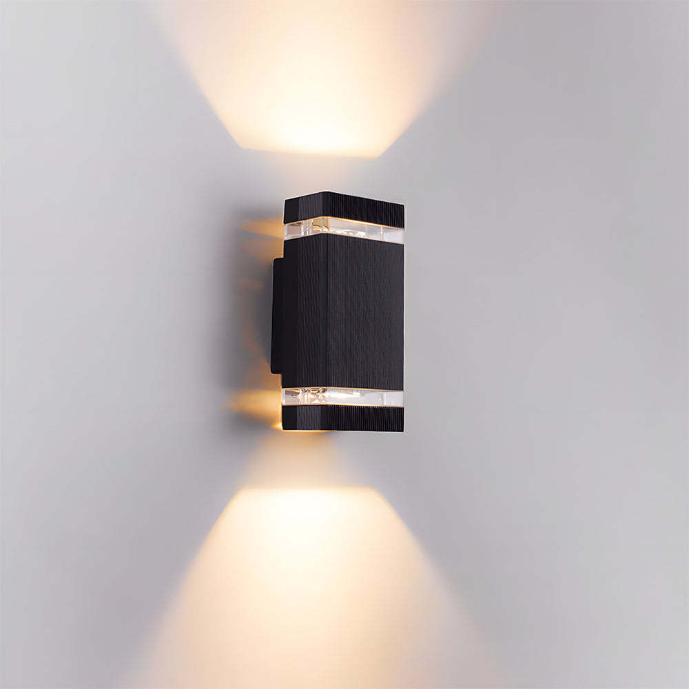 Nordic Elegant Textured Black Aluminum Rustproof Outdoor Wall Lights for Garden Patio