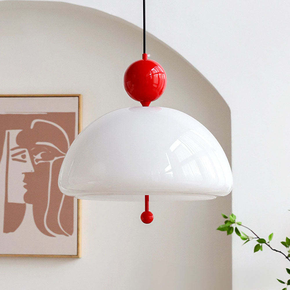Nordic Red Glass Living Room Pendant Light