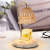Homdiy Table Lamps Creative Gold Glass Flower Shape Mini Candle Warmer Light