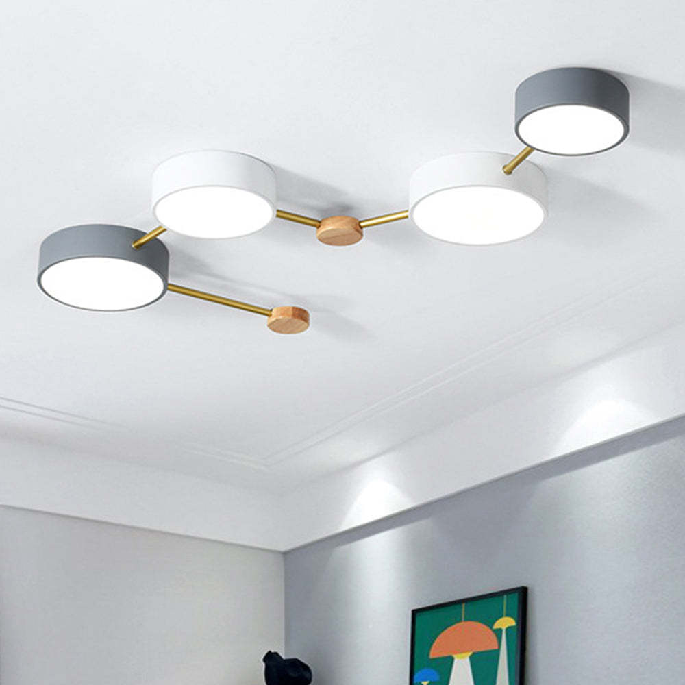 Simple Nordic Iron LED White Bedroom Ceiling Lights