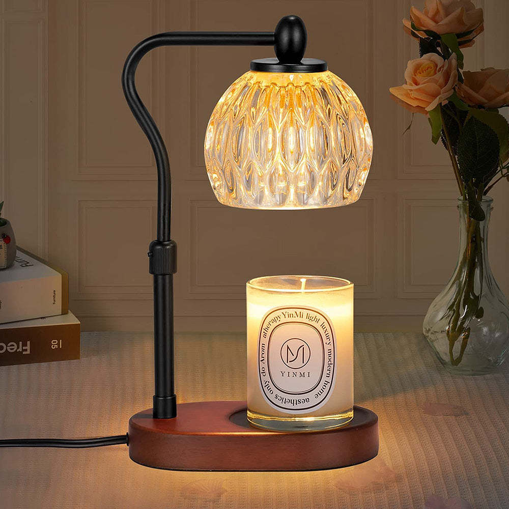 Contemporary Simple Glass Gold Bedroom Candle Warmer Light