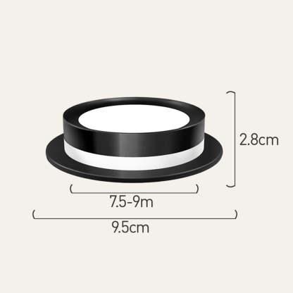 Compact Black Acrylic LED Ceiling Downlight For Hallway