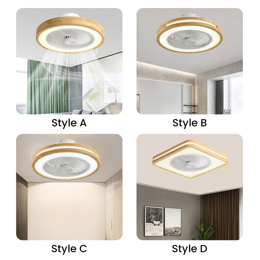 Modern Minimalism Wood Ceiling Fans With LED Lights