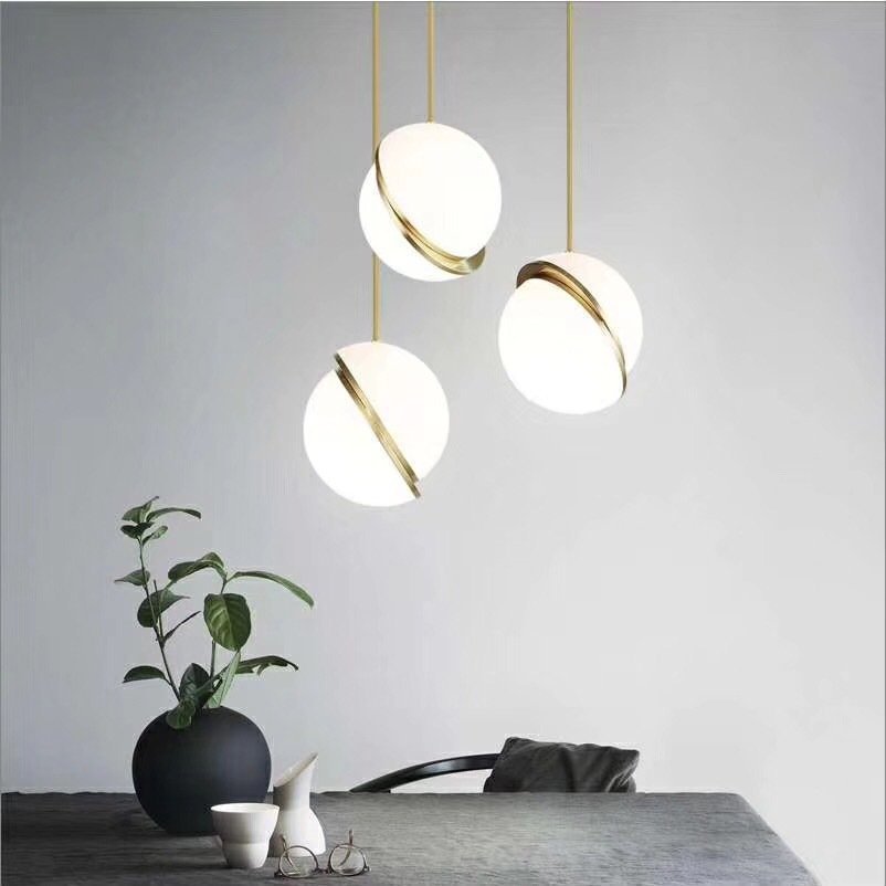 Modern White Misplaced Ball Pendant Light