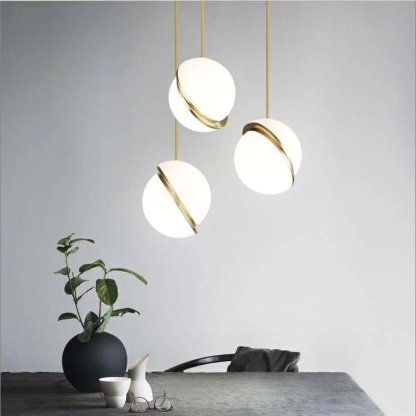 Modern White Misplaced Ball Pendant Light