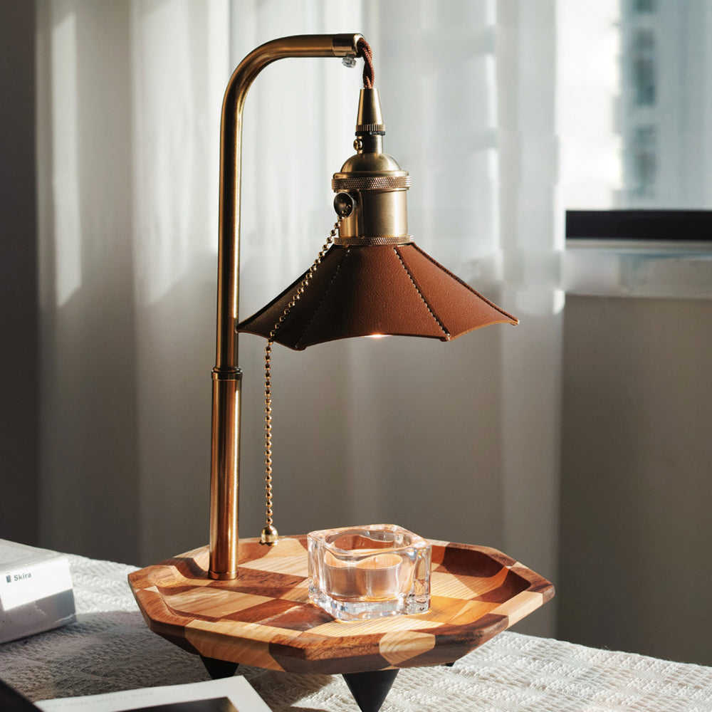 Wood Vintage Decorative Candle Warmer Lamp