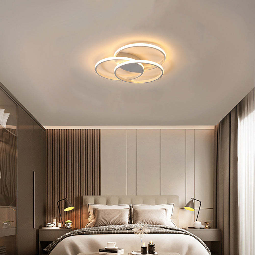Modern White Round Iron LED Ceiling Light for Living Room