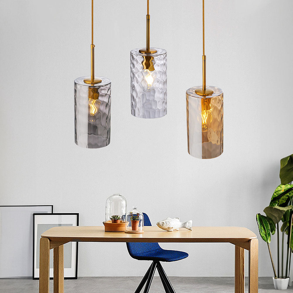 Modern Glass Clear Amber Pendant Light For Kitchen Island