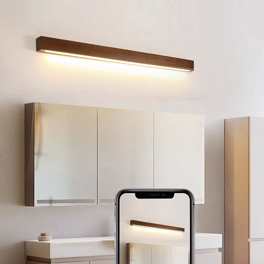 Nordic Wood Simple Mirror Bathroom Wall Lighting