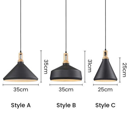 Modern Black Geometry Aluminum Pendant Light For Kitchen