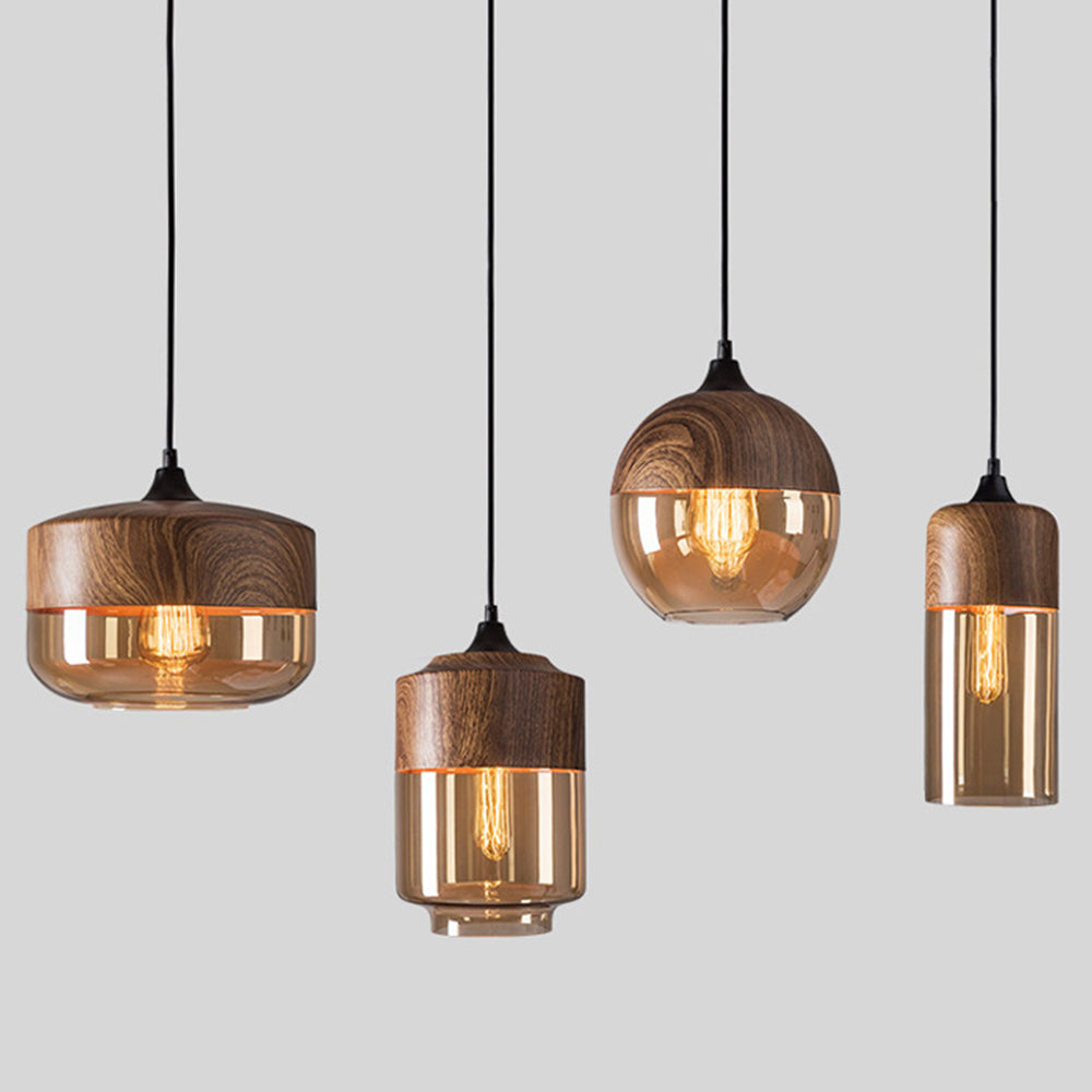 Retro Rustic Brown Organic Dining Room Pendant Lights