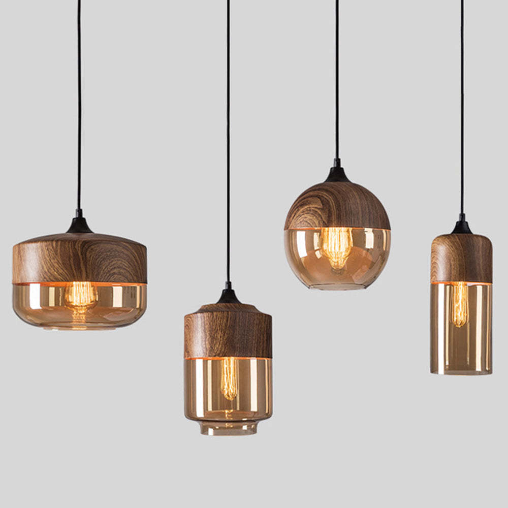 Retro Rustic Brown Organic Dining Room Pendant Lights