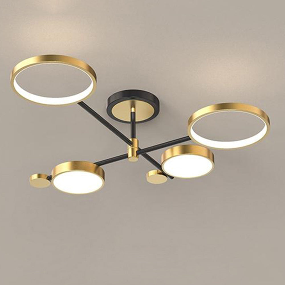 Circular Gold And Black LED Living Room Ceiling Light