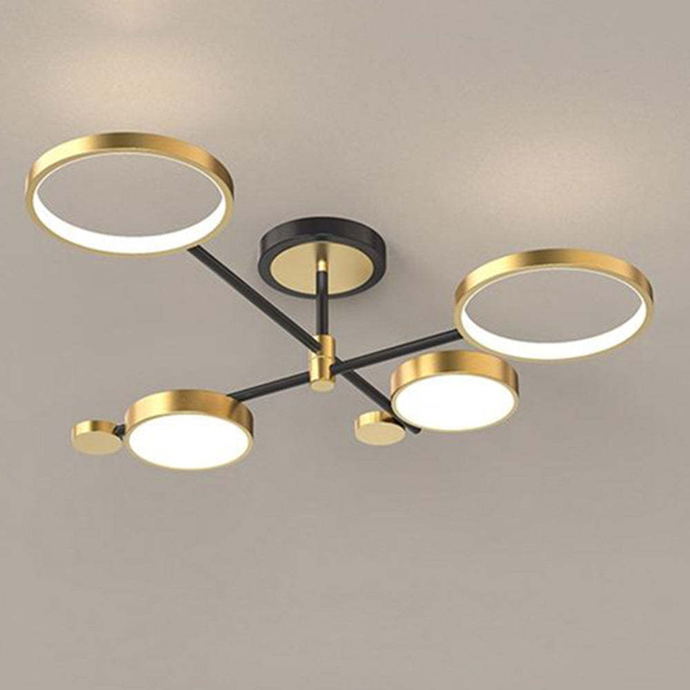 Circular Gold And Black LED Living Room Ceiling Light