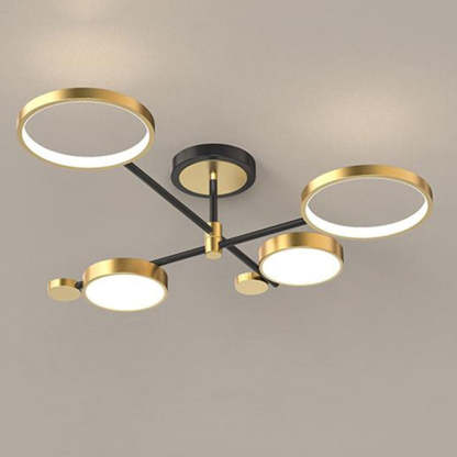 Circular Gold And Black LED Living Room Ceiling Light