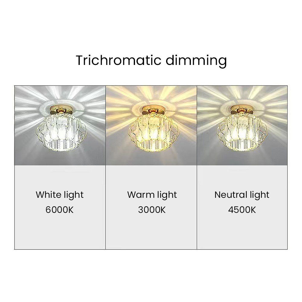 Modern Luxurious Gold Crystal Hallway Ceiling Light