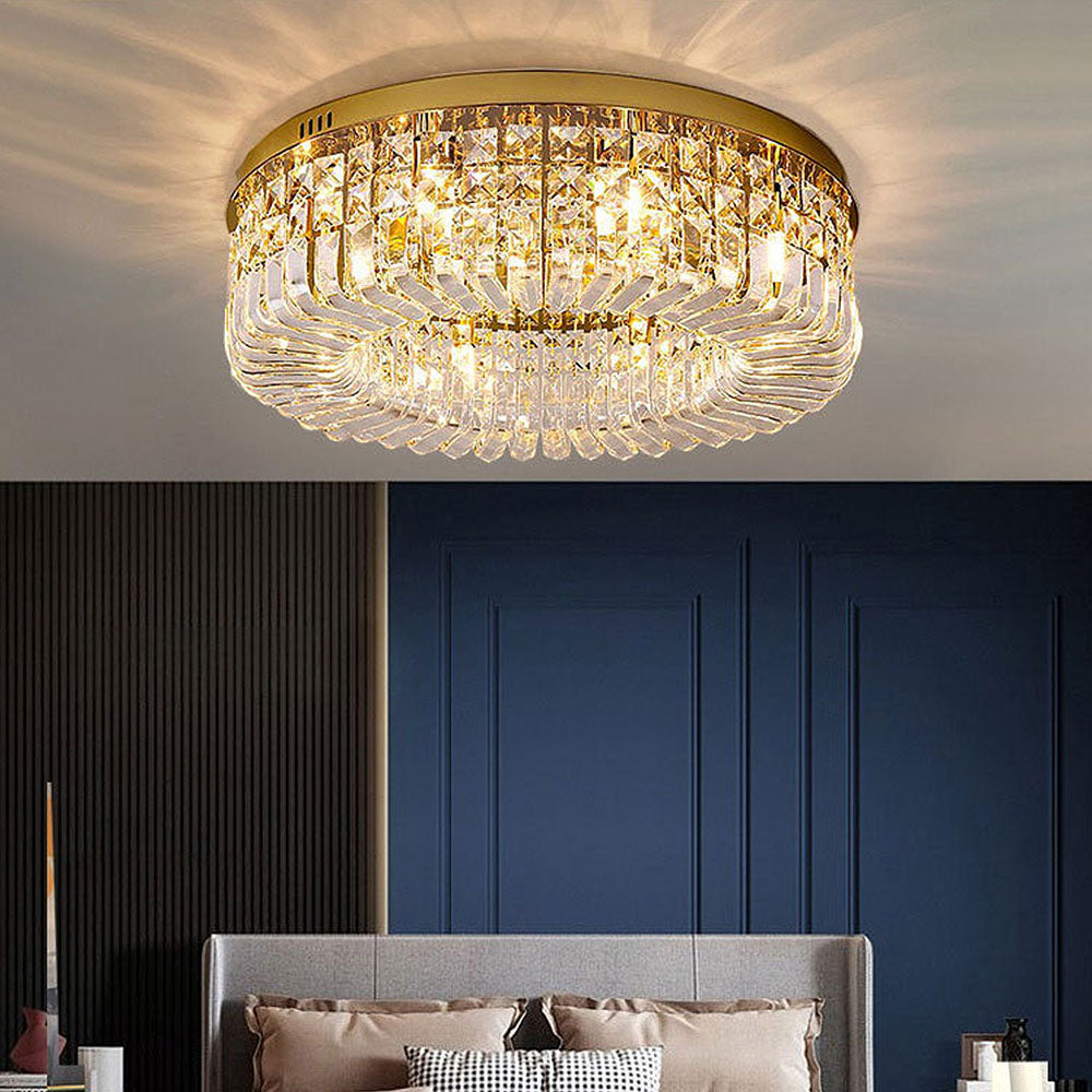 Round Crystal Bright Bedroom Ceiling Lights