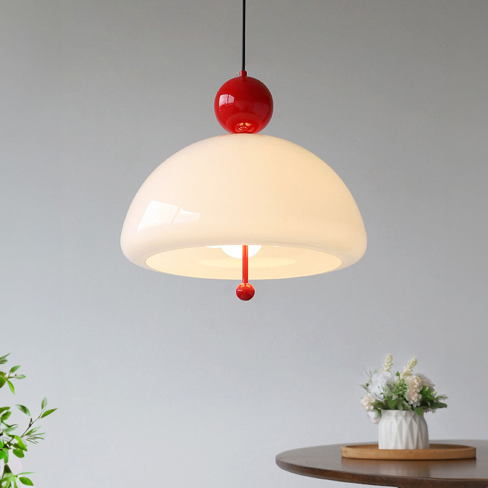 Nordic Red Glass Living Room Pendant Light