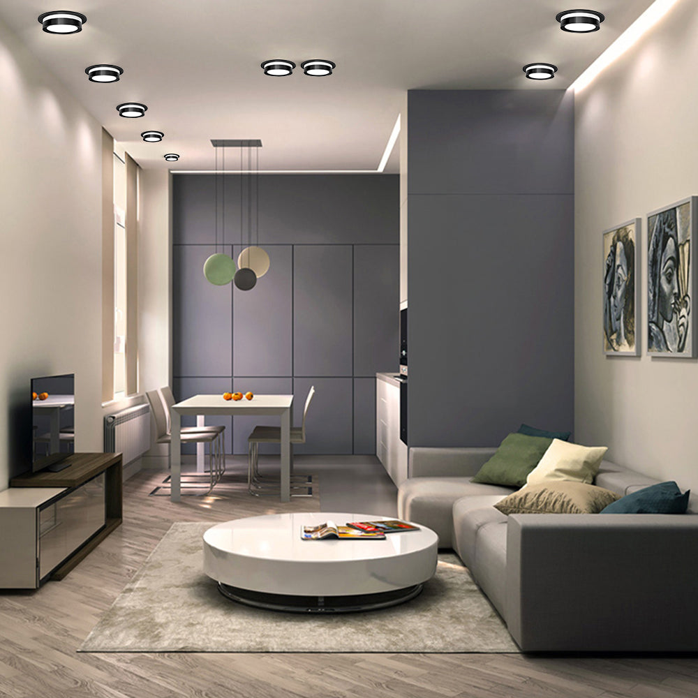 Compact Black Acrylic LED Ceiling Downlight For Hallway