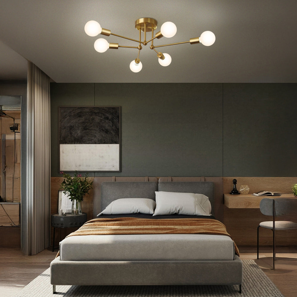 Stylish Muti-Lights Contemporary Gold Iron Living Room Ceiling Lights