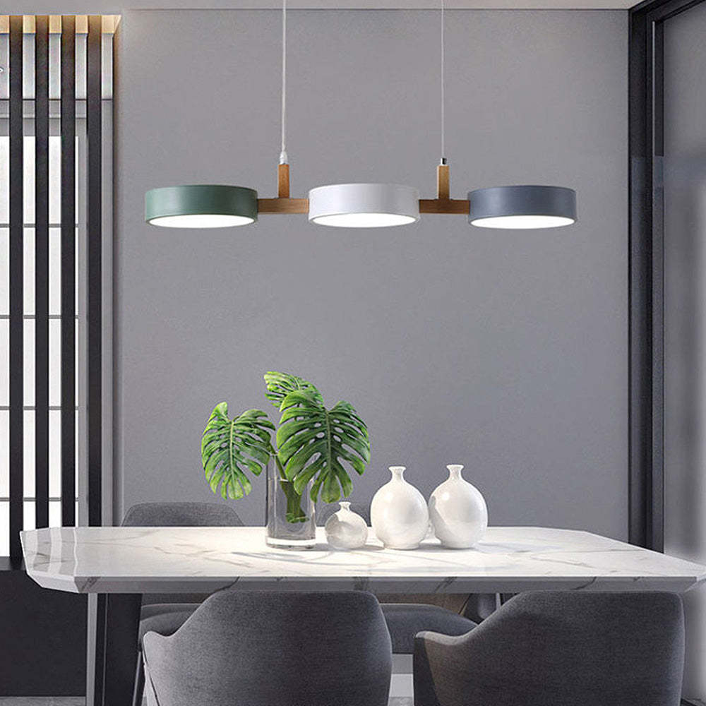 Homdiy Pendant Lighting Wood Cylinder Multi Light Nordic Pendant Light ...