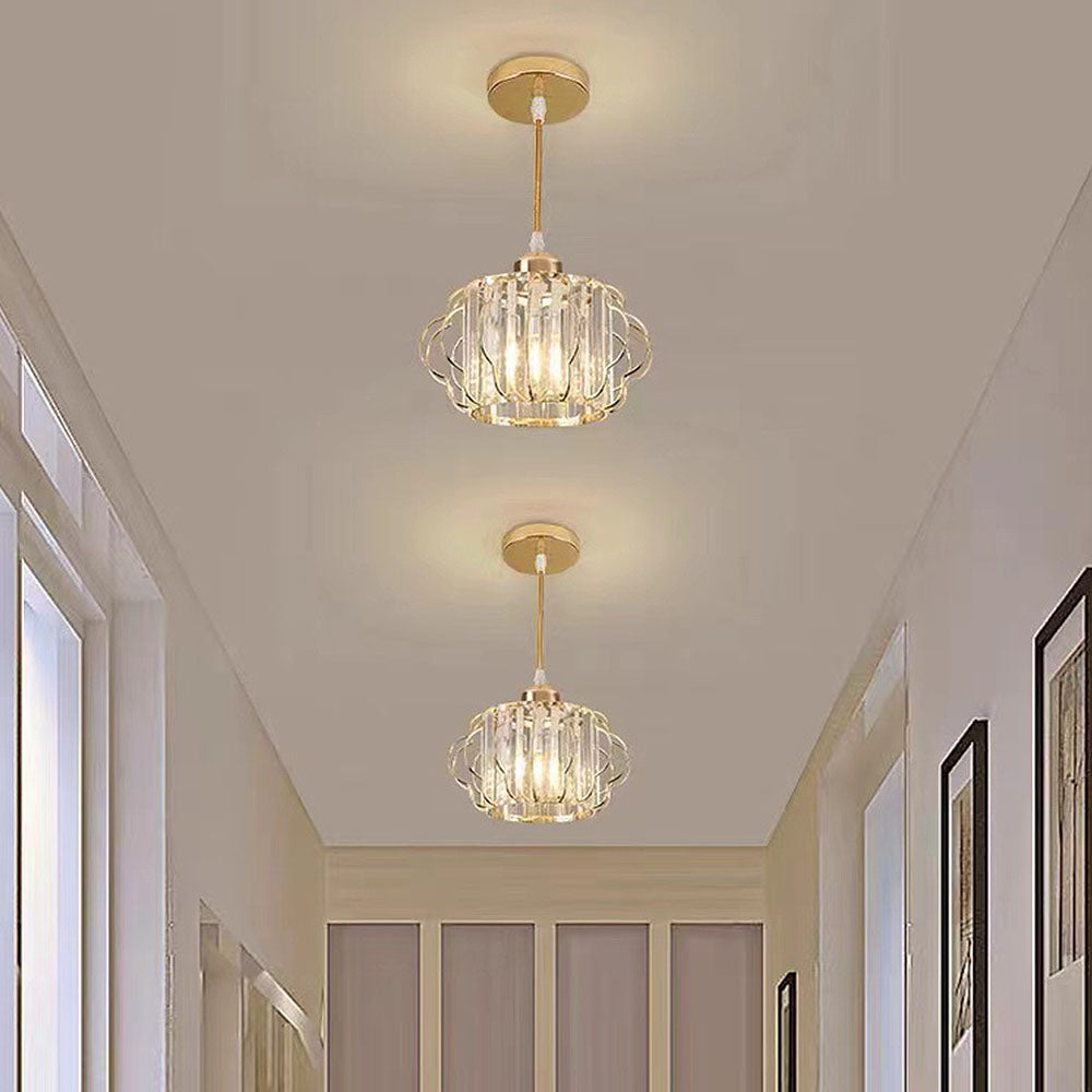 Modern Luxurious Gold Crystal Hallway Ceiling Light
