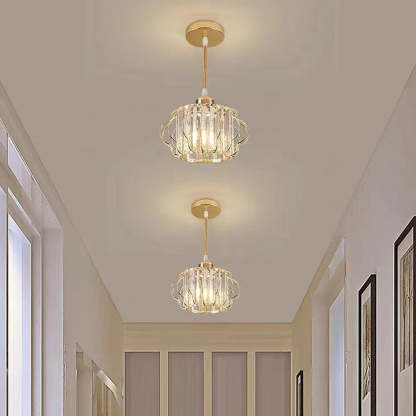 Modern Luxurious Gold Crystal Hallway Ceiling Light