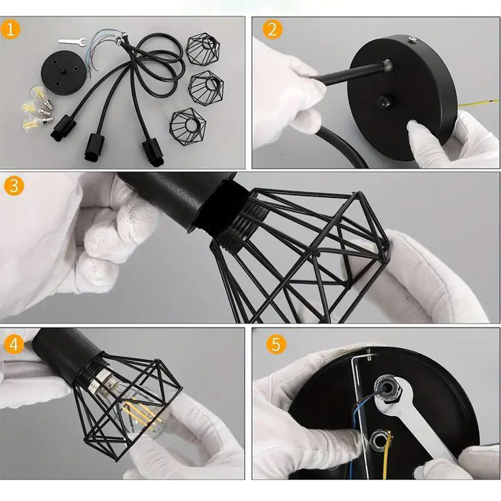 Industrial Stylish Refined Iron Living Room Ceiling Lights