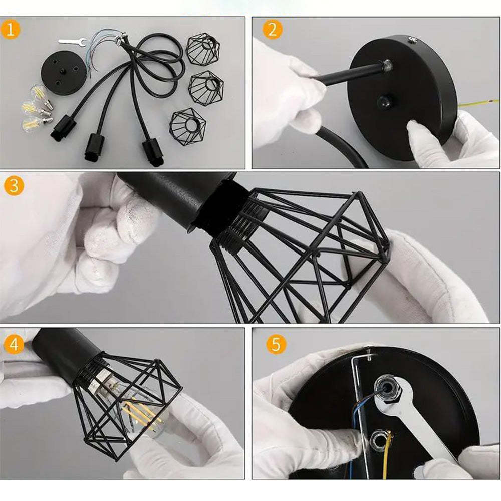 Industrial Stylish Refined Iron Living Room Ceiling Lights