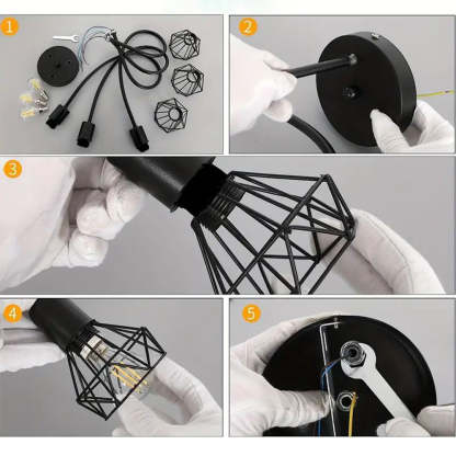 Industrial Stylish Refined Iron Living Room Ceiling Lights