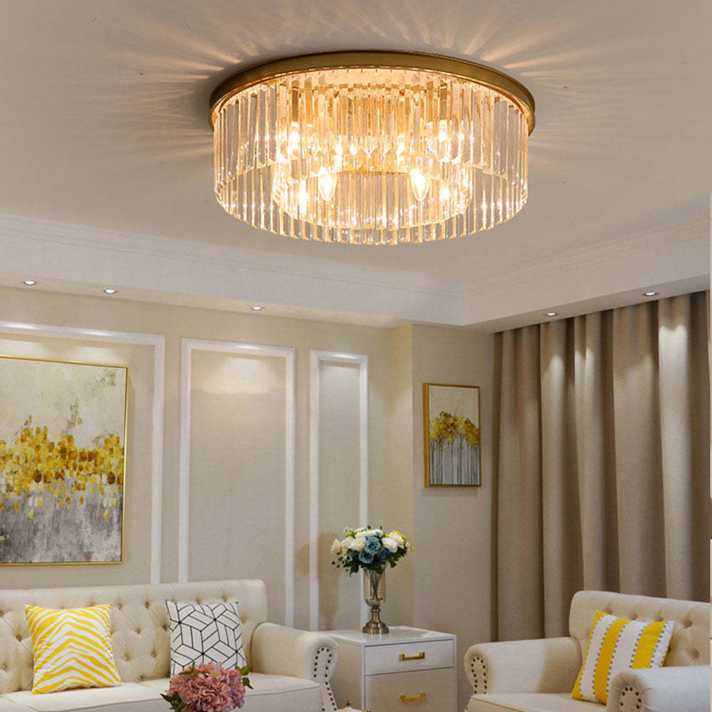 Homdiy Modern Ceiling Lights Clear Crystal Luxurious Bedroom Ceiling Lights