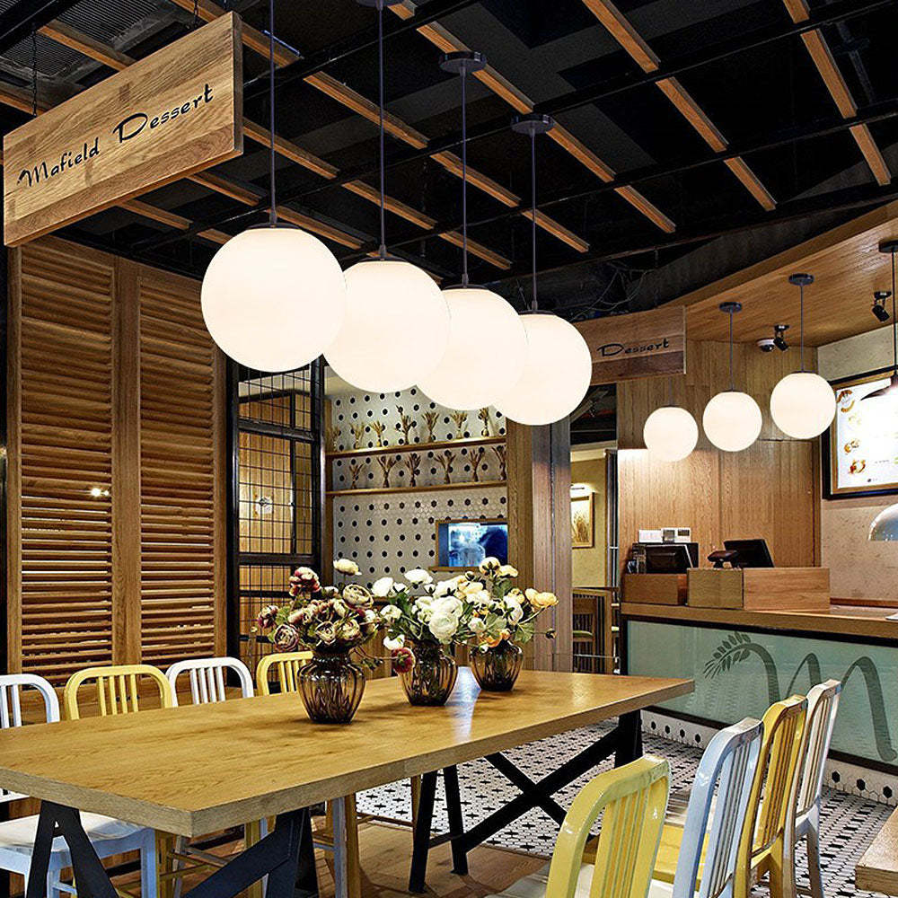 Modern Restaurant Simple Glass Pendant Light