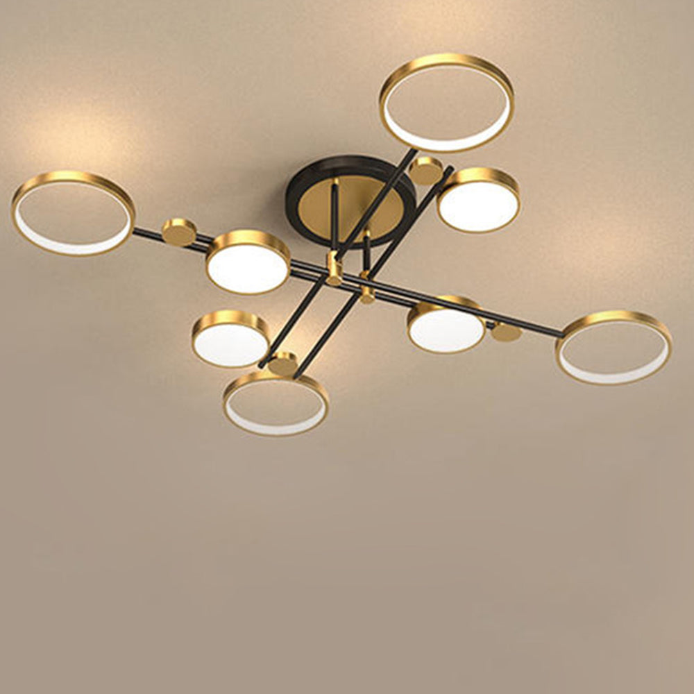 Circular Gold And Black LED Living Room Ceiling Light