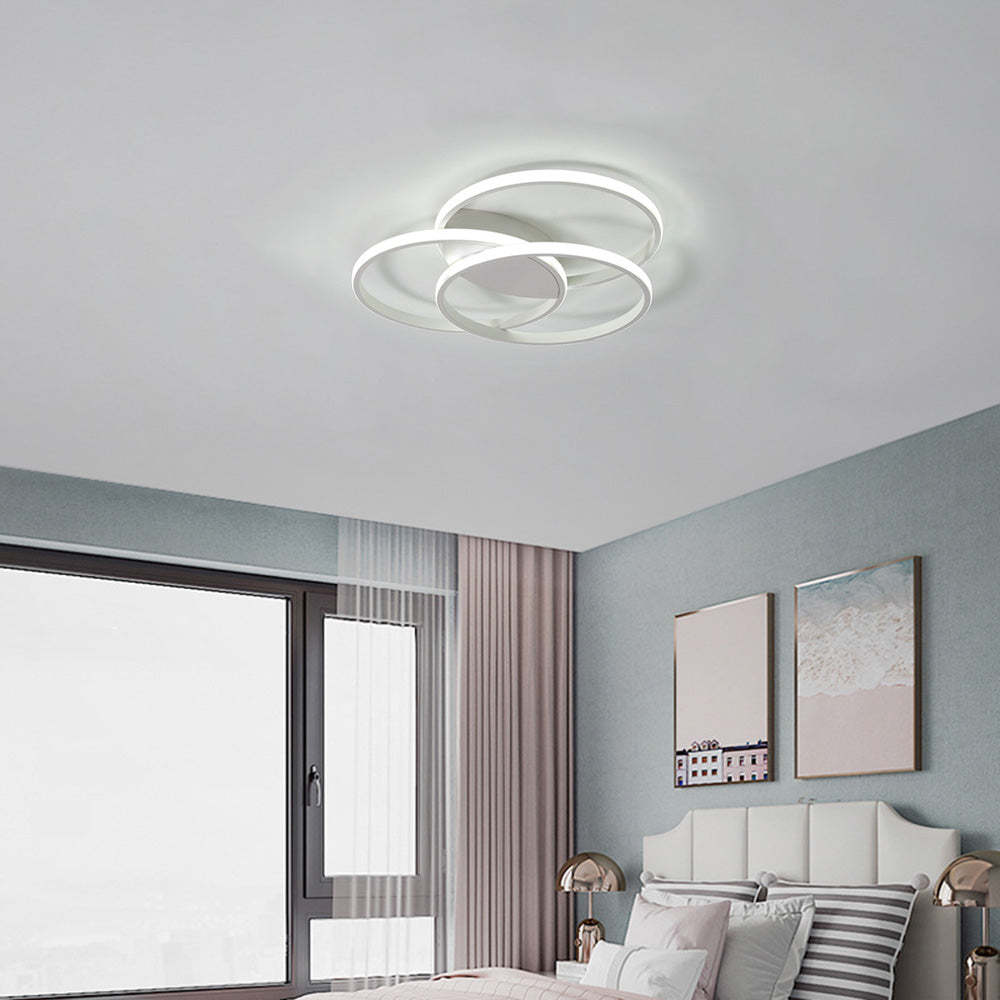 Modern White Round Iron LED Ceiling Light for Living Room