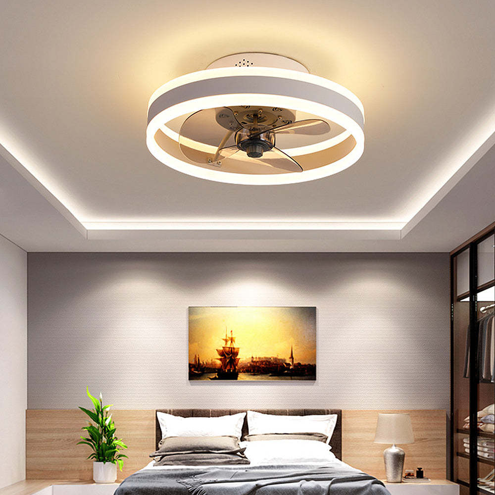 Modern Round Living Room Ceiling Fan With LED Light