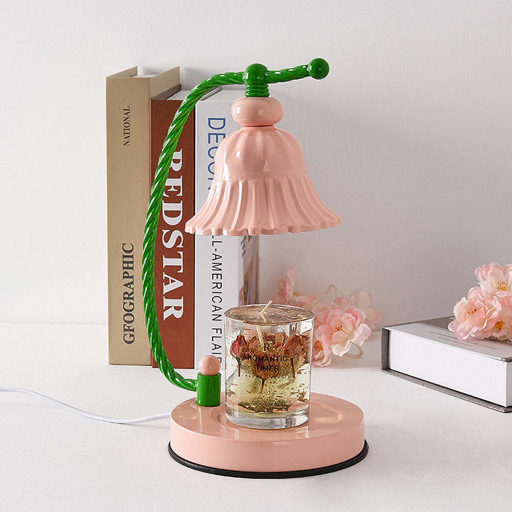 Modern Glass Pink Cute Bedroom Candle Warmer Lamp