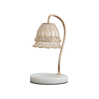 Creative Gold Glass Flower Shape Mini Candle Warmer Lamp
