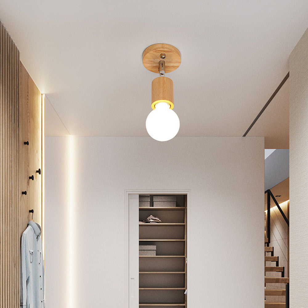 Lampsmodern Ceiling Lights Nordic Wood Rotate Hallway Ceiling Spotlights