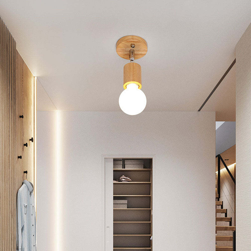 Lampsmodern Ceiling Lights Nordic Wood Rotate Hallway Ceiling Spotlights
