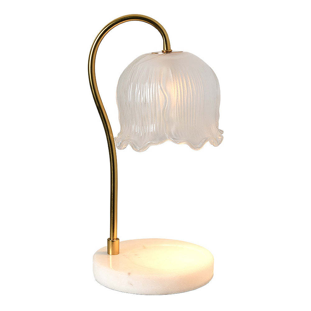 Modern White Flower Shape Glass Mini Candle Warmer Lamp