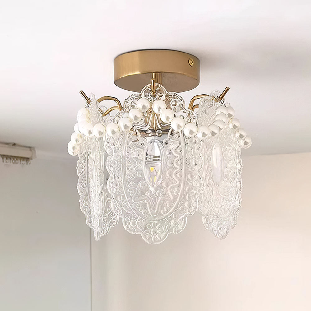 Luxury Glass Iron Living Room Ceiling Light