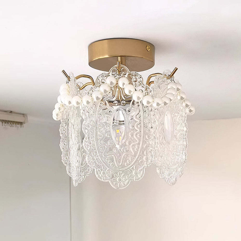 Luxury Glass Iron Living Room Ceiling Light