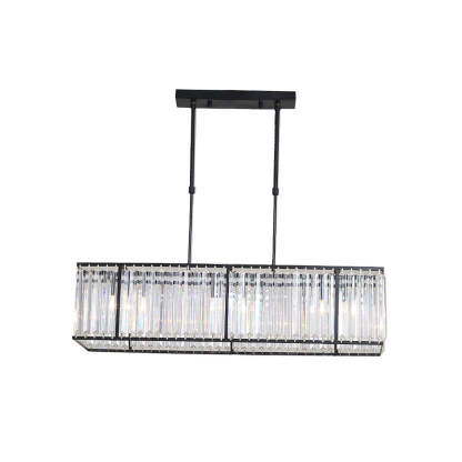 Nordic Square Crystal Island Lamps For Kitchen