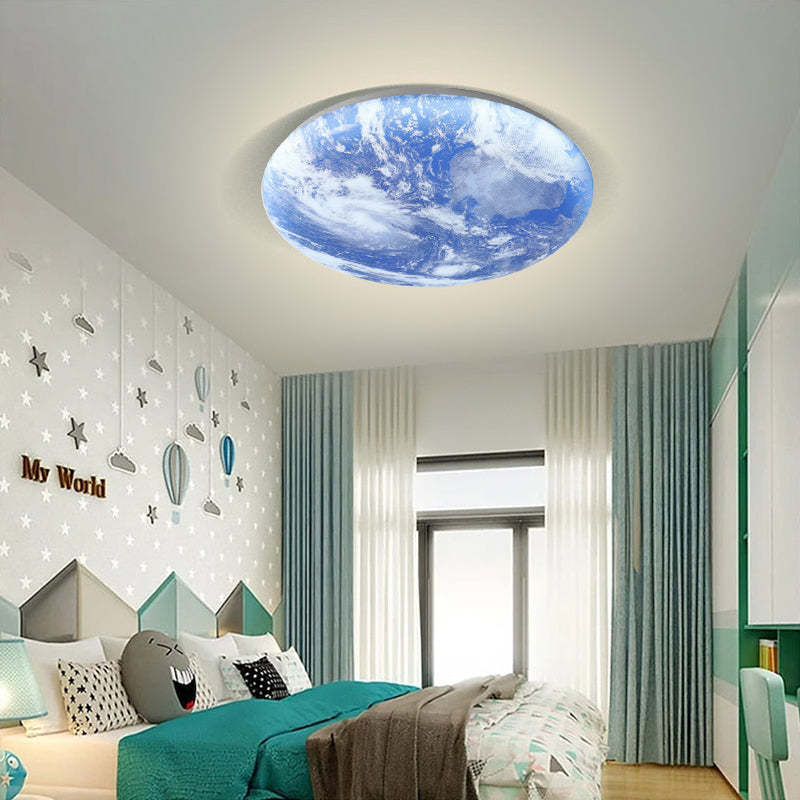 Simple Minimalist Moon Round LED Ceiling Light For Bedroom