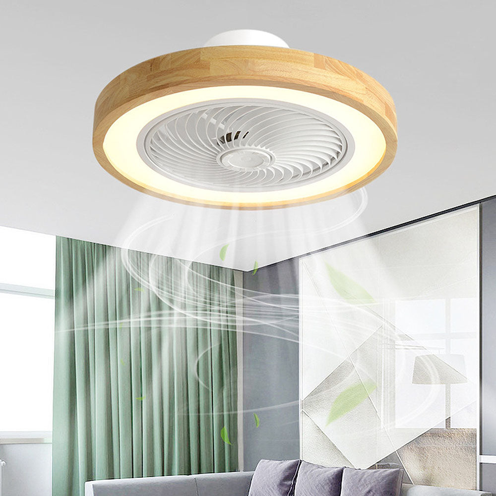 Modern Minimalism Wood Ceiling Fans With LED Lights